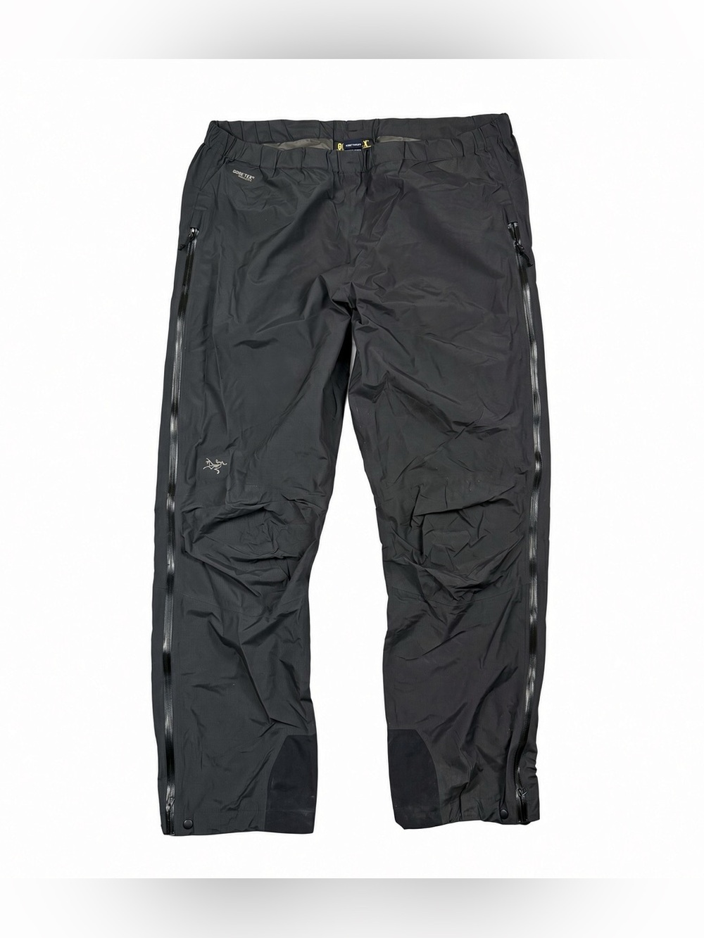 Arc'teryx Gore-Tex Paclite Pants XL Black Rain Full Side Zip Waterproof